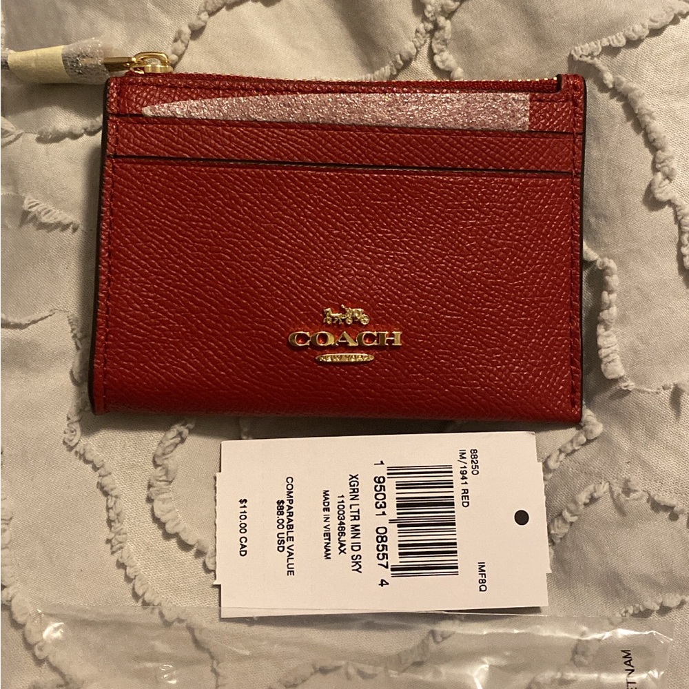 Coach red card holder, red 3 cards Brand new